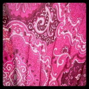 Pink paisley semi-sheer scarf 76’ x 20”